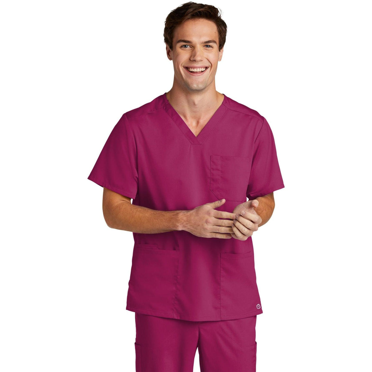no-logo WonderWink Men's Premiere Flex V-Neck Top-Regular-Wonderwink-Thread Logic