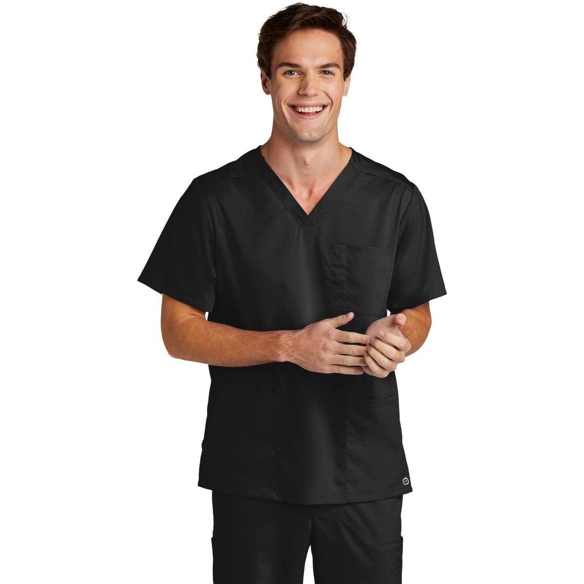 no-logo WonderWink Men's Premiere Flex V-Neck Top-Regular-Wonderwink-Thread Logic