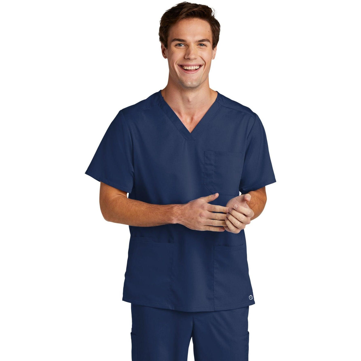 no-logo WonderWink Men's Premiere Flex V-Neck Top-Regular-Wonderwink-Thread Logic