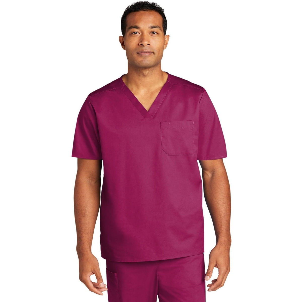 no-logo WonderWink Unisex WorkFlex Chest Pocket V-Neck Top-Regular-Wonderwink-Thread Logic