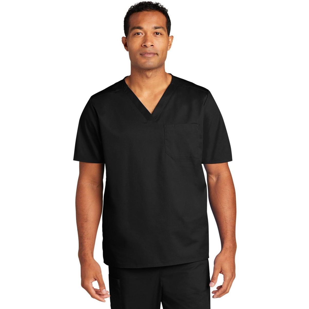 no-logo WonderWink Unisex WorkFlex Chest Pocket V-Neck Top-Regular-Wonderwink-Thread Logic