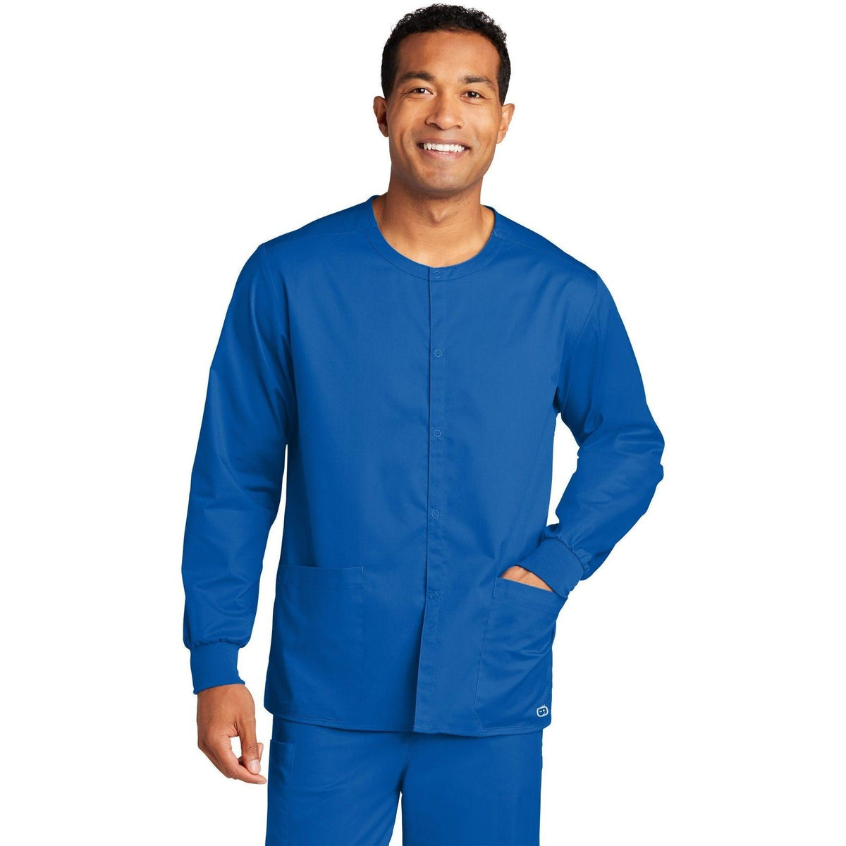 no-logo WonderWink Unisex WorkFlex Snap-Front Scrub Jacket-Regular-Wonderwink-Thread Logic