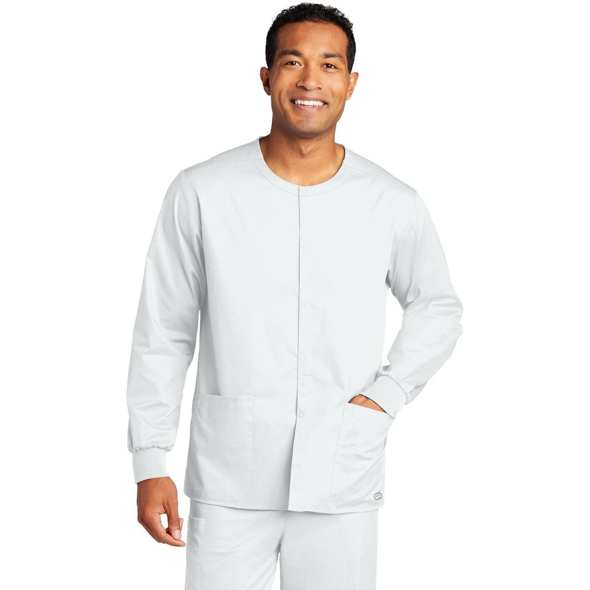 no-logo WonderWink Unisex WorkFlex Snap-Front Scrub Jacket-Regular-Wonderwink-Thread Logic