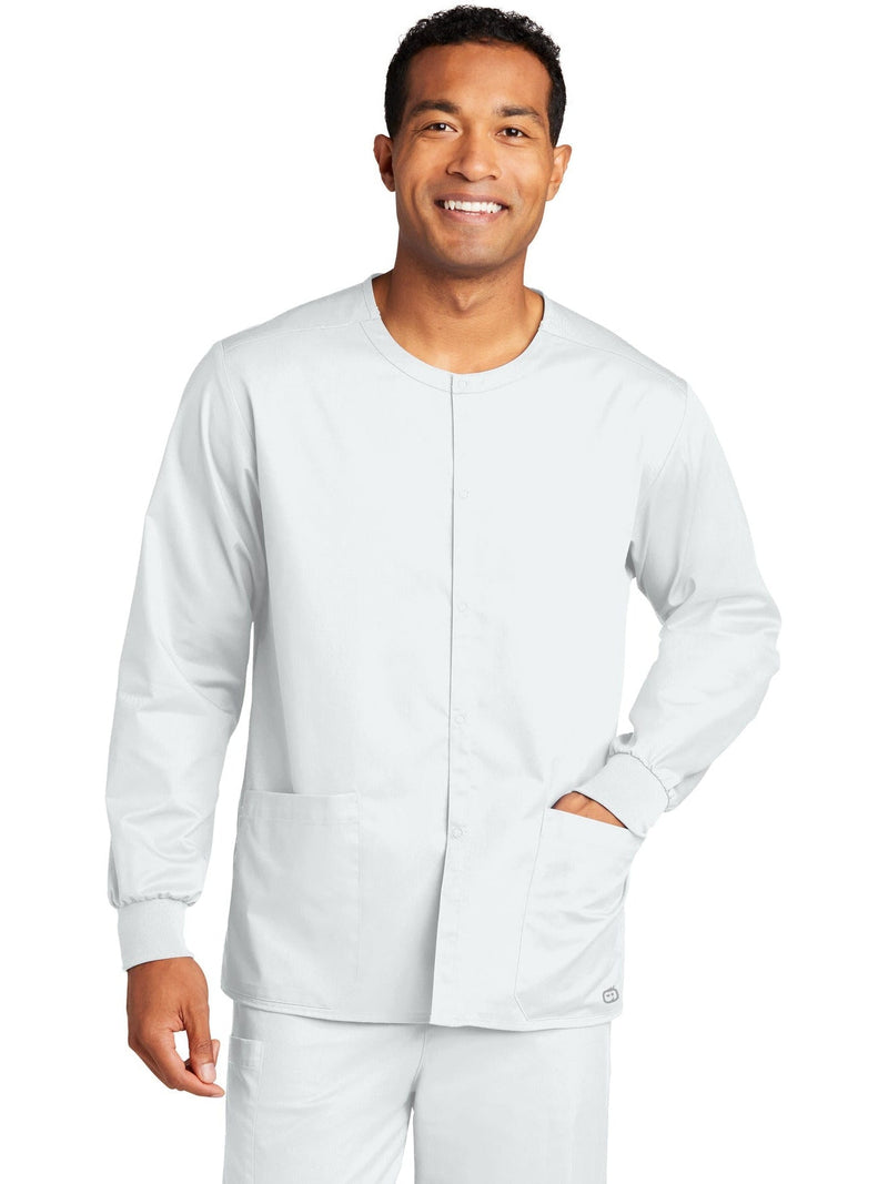 no-logo WonderWink Unisex WorkFlex Snap-Front Scrub Jacket-Regular-Wonderwink-Thread Logic