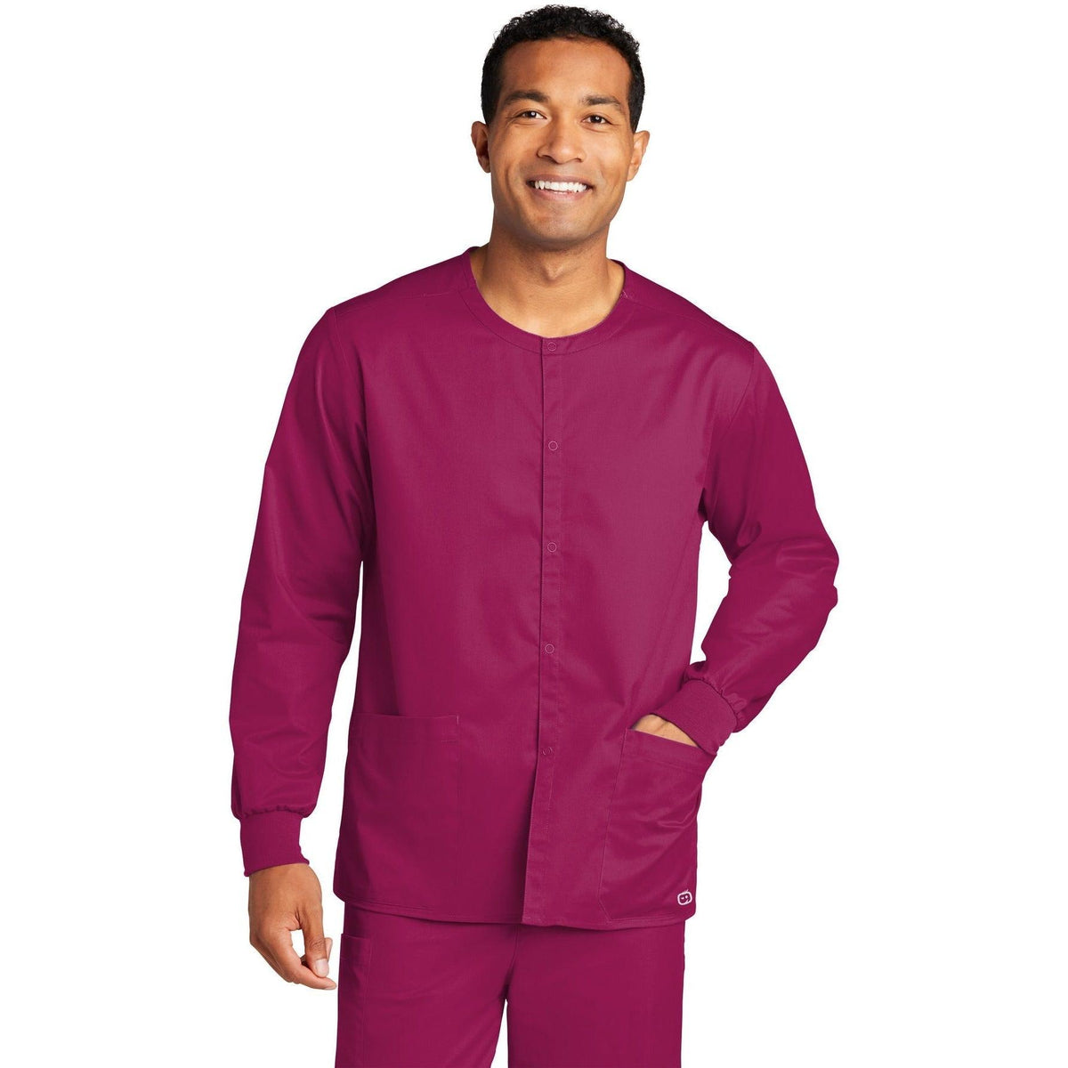 no-logo WonderWink Unisex WorkFlex Snap-Front Scrub Jacket-Regular-Wonderwink-Thread Logic