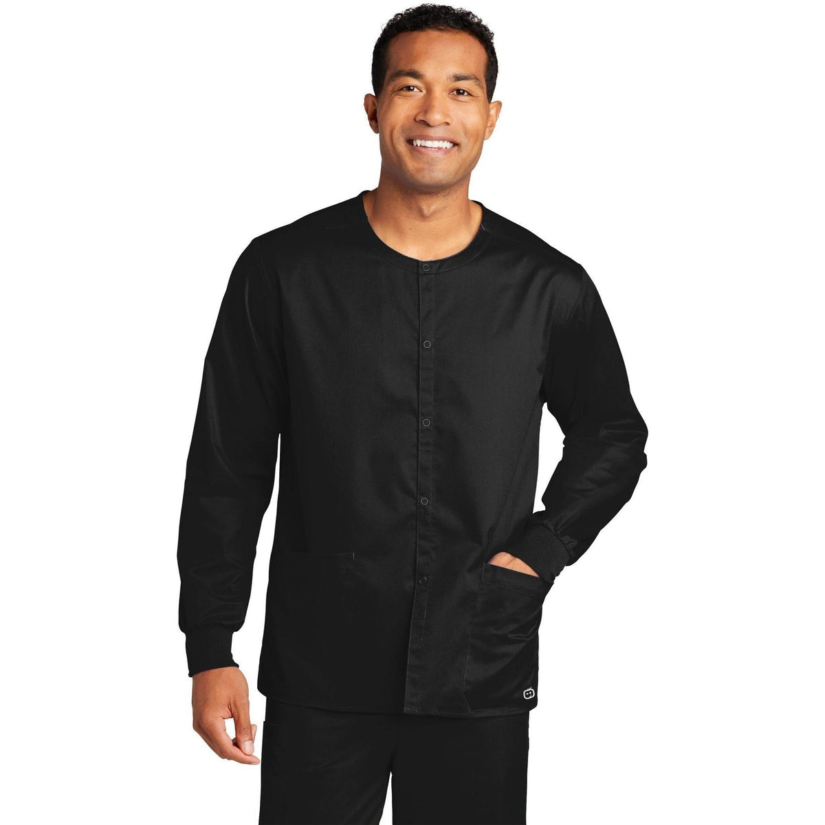 no-logo WonderWink Unisex WorkFlex Snap-Front Scrub Jacket-Regular-Wonderwink-Thread Logic