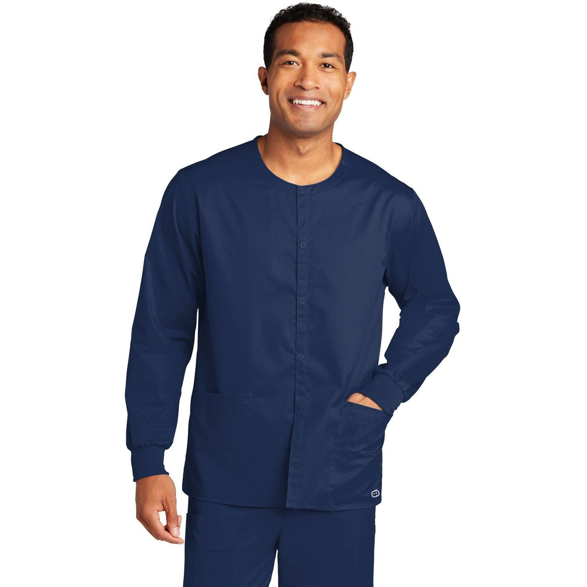 no-logo WonderWink Unisex WorkFlex Snap-Front Scrub Jacket-Regular-Wonderwink-Thread Logic