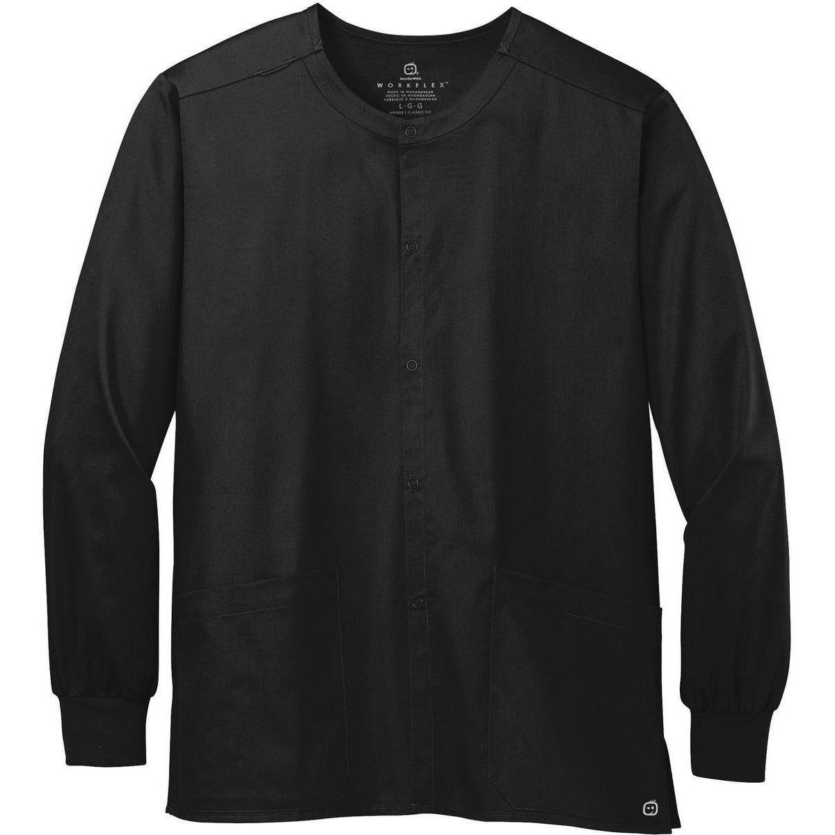 no-logo WonderWink Unisex WorkFlex Snap-Front Scrub Jacket