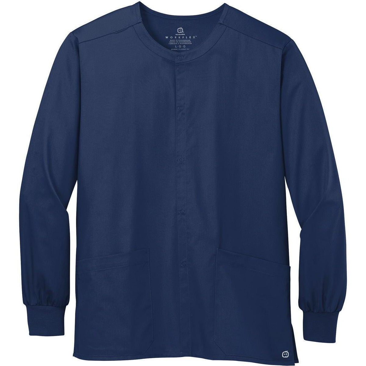 no-logo WonderWink Unisex WorkFlex Snap-Front Scrub Jacket