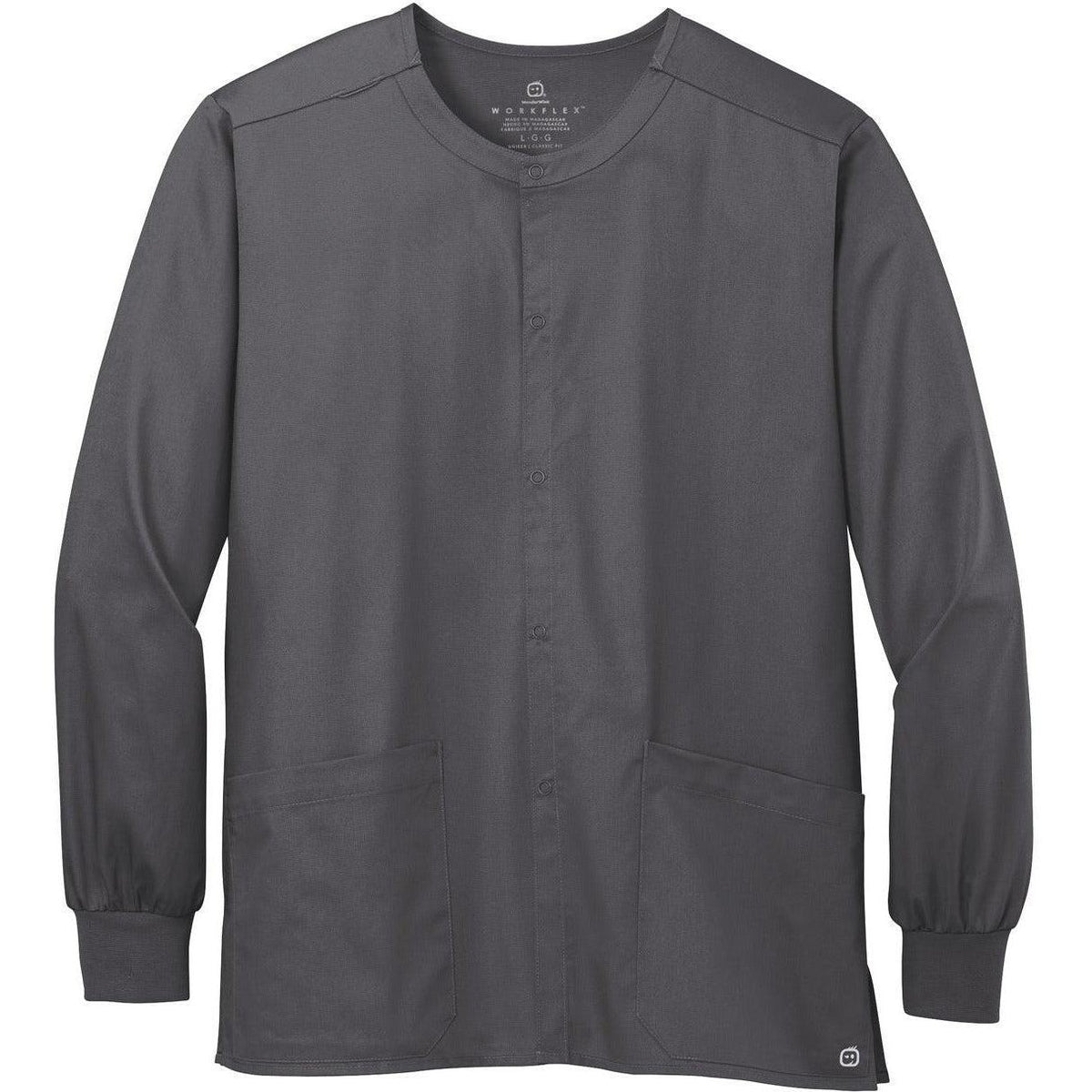 no-logo WonderWink Unisex WorkFlex Snap-Front Scrub Jacket