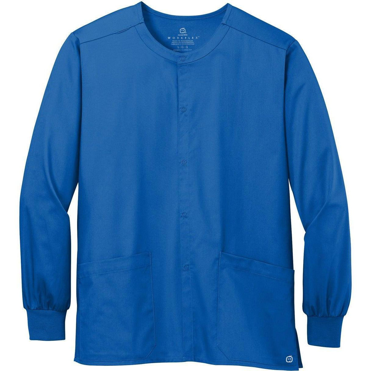 no-logo WonderWink Unisex WorkFlex Snap-Front Scrub Jacket
