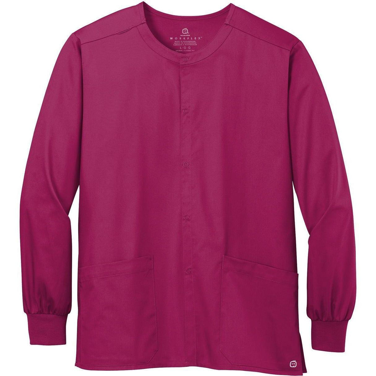 no-logo WonderWink Unisex WorkFlex Snap-Front Scrub Jacket