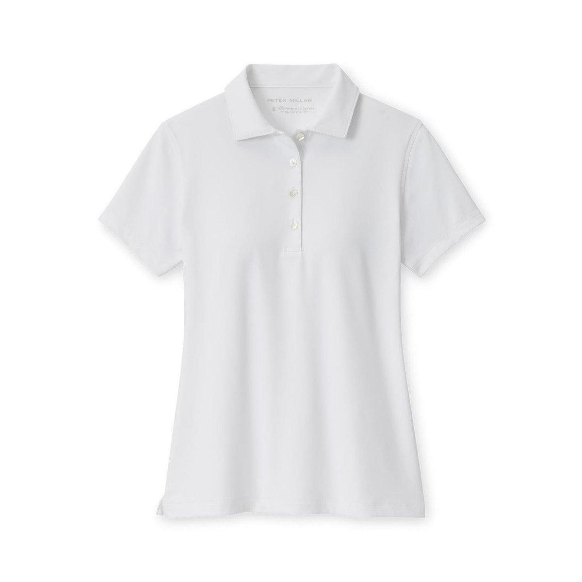 no-logo Peter Millar Ladies Button Polo-Peter Millar-White-S-*Specialty Item* (may take longer to process and ship separately)-Thread Logic