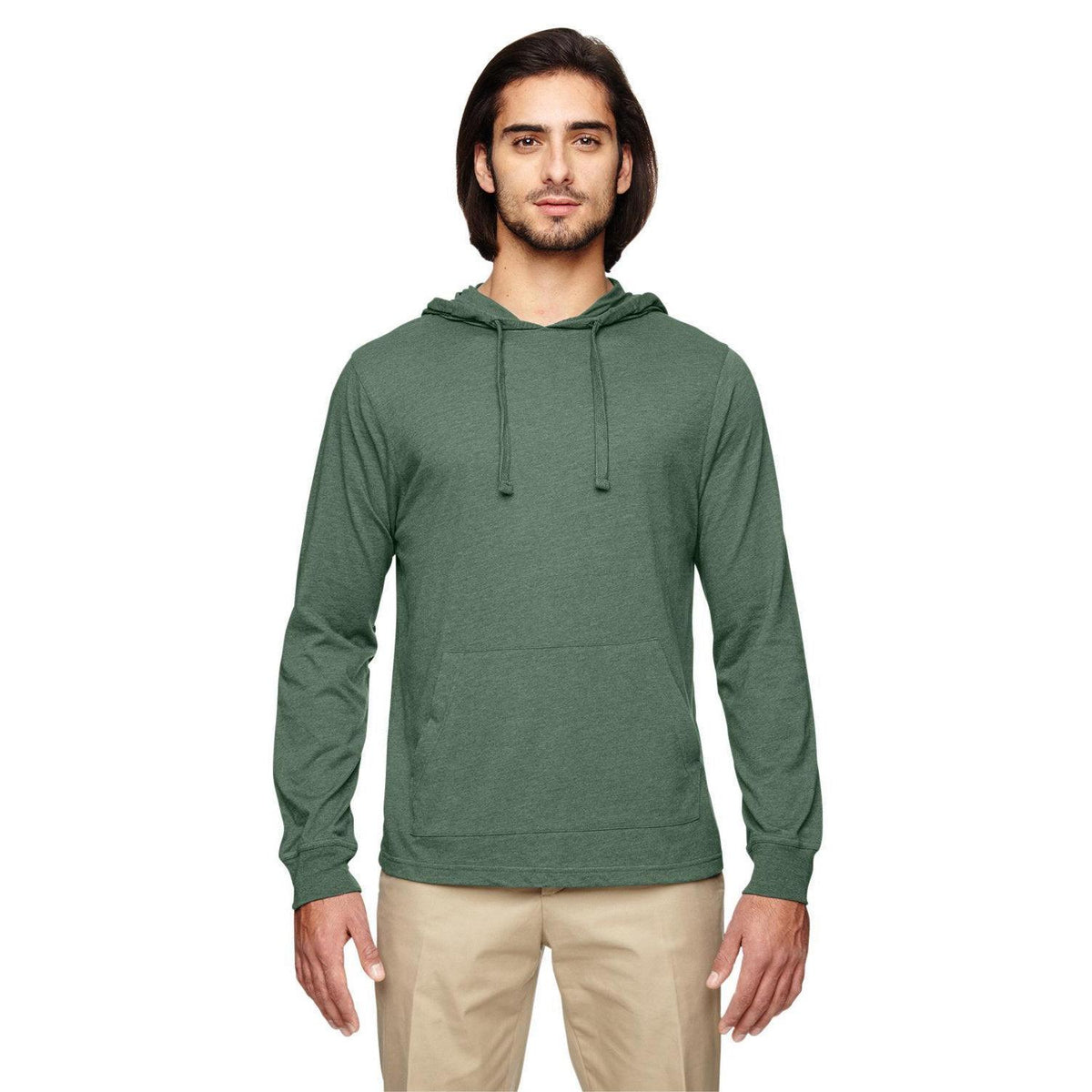 no-logo  econscious 4.25 oz. Blended Eco Jersey Pullover Hoodie-Men's Layering-econscious-Asparagus-S-Thread Logic