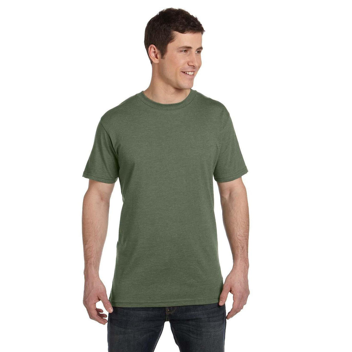 no-logo  econscious 4.25 oz. Blended Eco T-Shirt-Men's T Shirts-econscious-Asparagus-S-Thread Logic