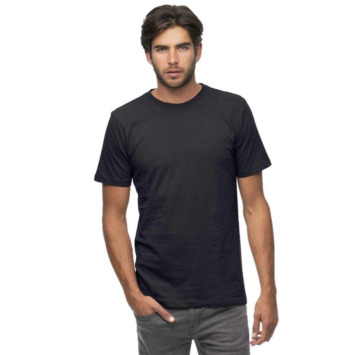 no-logo  econscious 4.4 oz. Ringspun Fashion T-Shirt-Men's T Shirts-econscious-Black-S-Thread Logic