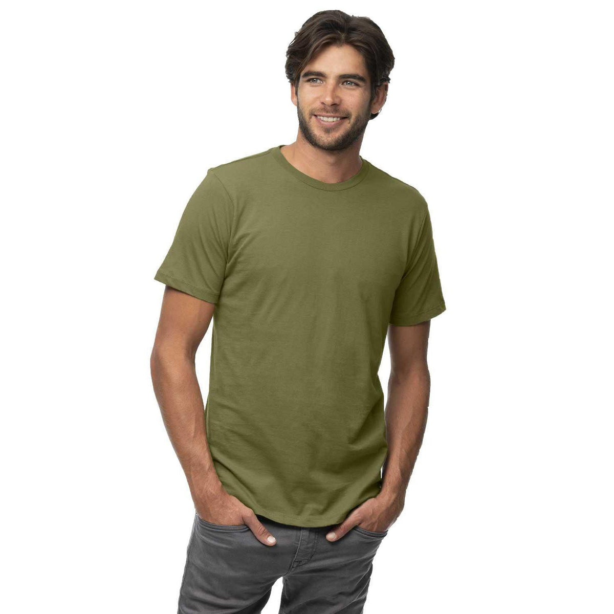 no-logo  econscious 4.4 oz. Ringspun Fashion T-Shirt-Men's T Shirts-econscious-Loden-S-Thread Logic