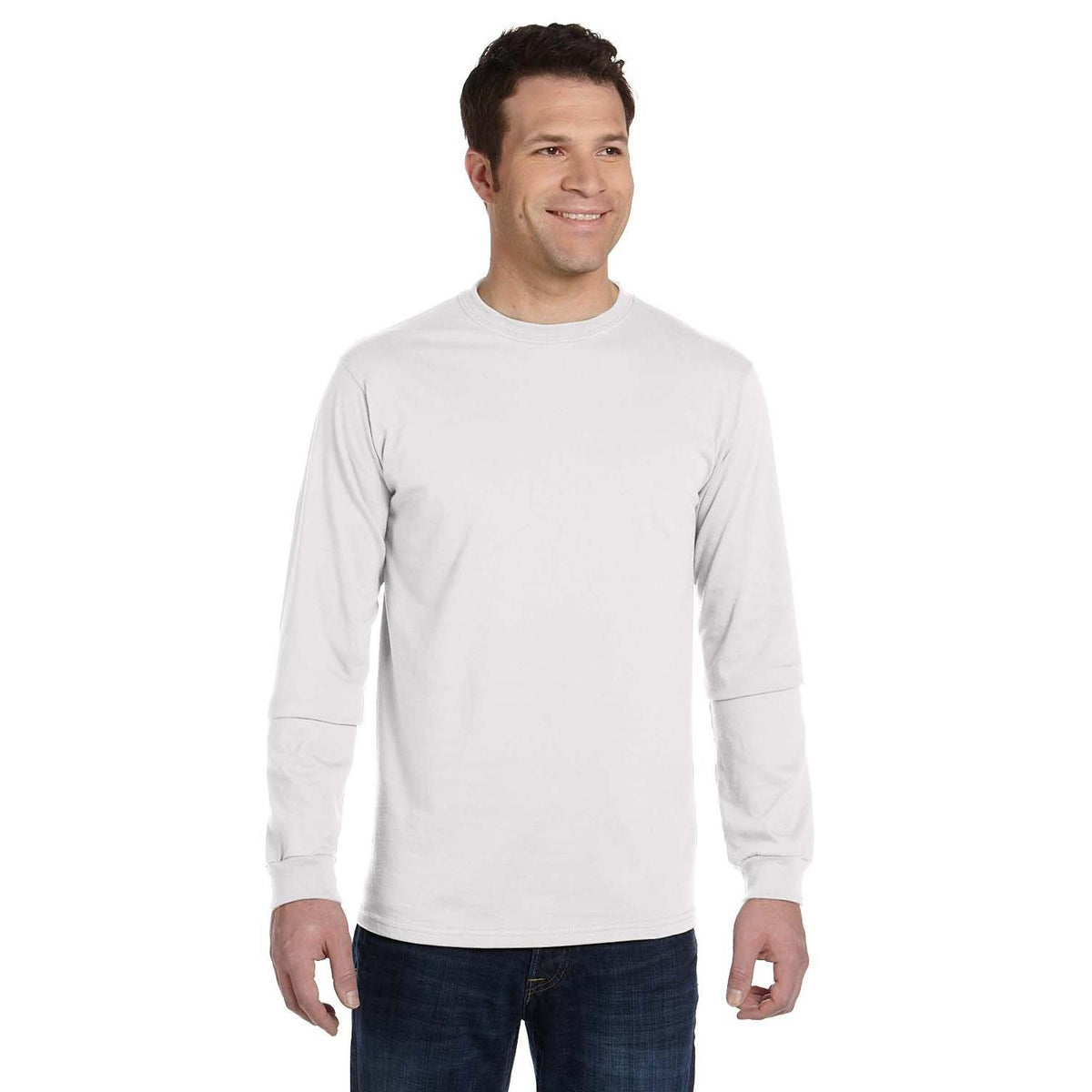 no-logo  econscious 5.5 oz., 100% Organic Cotton Classic Long-Sleeve T-Shirt-Men's T Shirts-econscious-White-S-Thread Logic