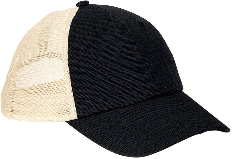  econscious 6.8 oz. Hemp Washed Soft Mesh Trucker-Caps-econscious-Black/Oyster-OSFA-Thread Logic no-logo
