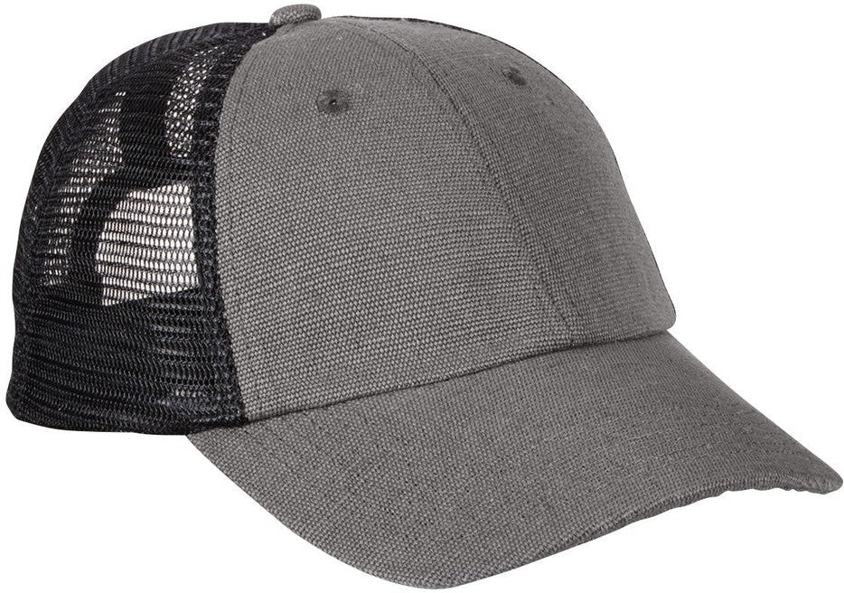  econscious 6.8 oz. Hemp Washed Soft Mesh Trucker-Caps-econscious-Charcoal/Black-OSFA-Thread Logic no-logo