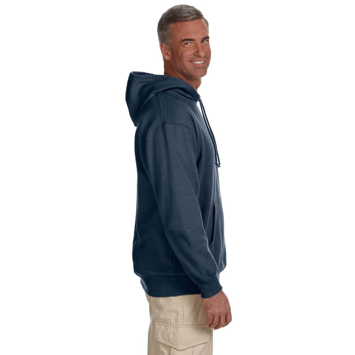 no-logo econscious 7 oz. Organic/Recycled Heathered Fleece Pullover Hood-Men's Layering-econscious-Thread Logic