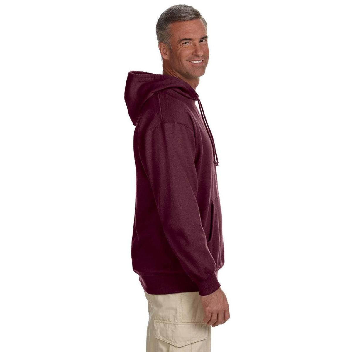 no-logo econscious 7 oz. Organic/Recycled Heathered Fleece Pullover Hood-Men's Layering-econscious-Thread Logic