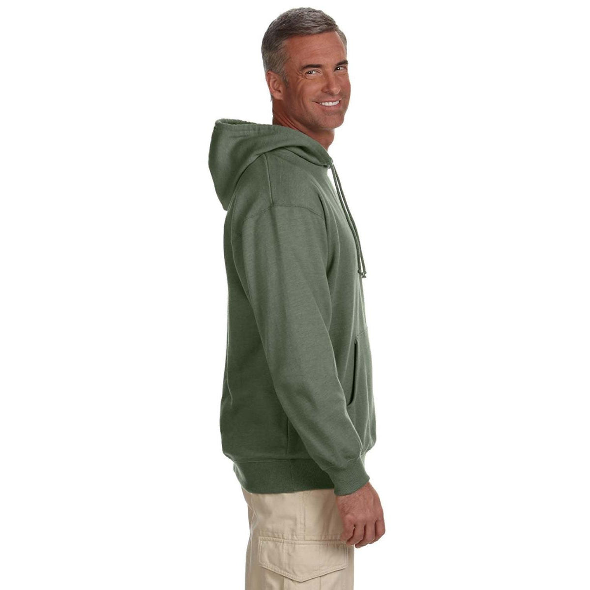 no-logo econscious 7 oz. Organic/Recycled Heathered Fleece Pullover Hood-Men's Layering-econscious-Thread Logic