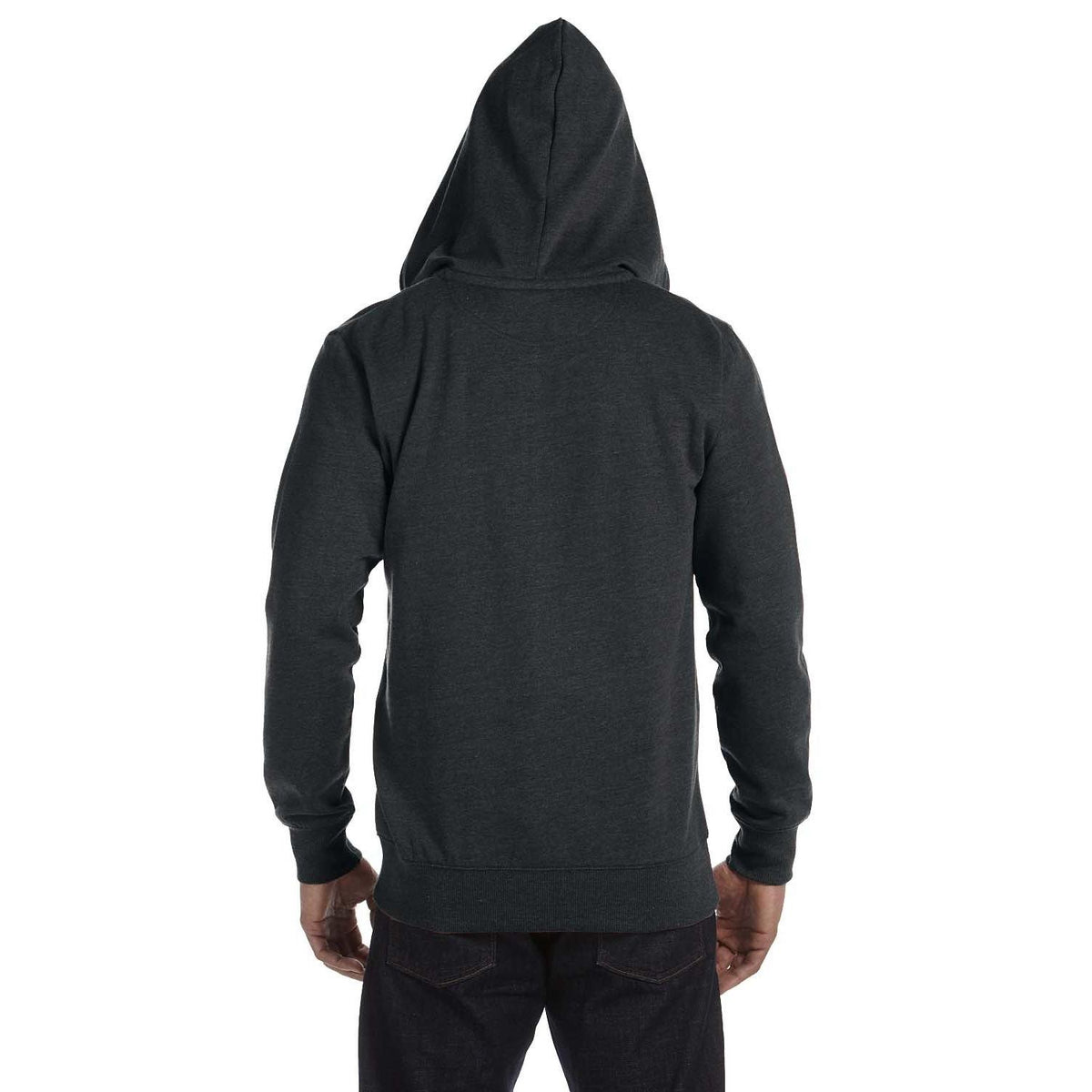 no-logo econscious 7 oz. Organic/Recycled Heathered Full-Zip Hood-Men's Layering-econscious-Thread Logic