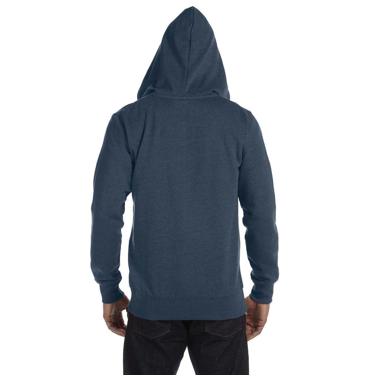 no-logo econscious 7 oz. Organic/Recycled Heathered Full-Zip Hood-Men's Layering-econscious-Thread Logic