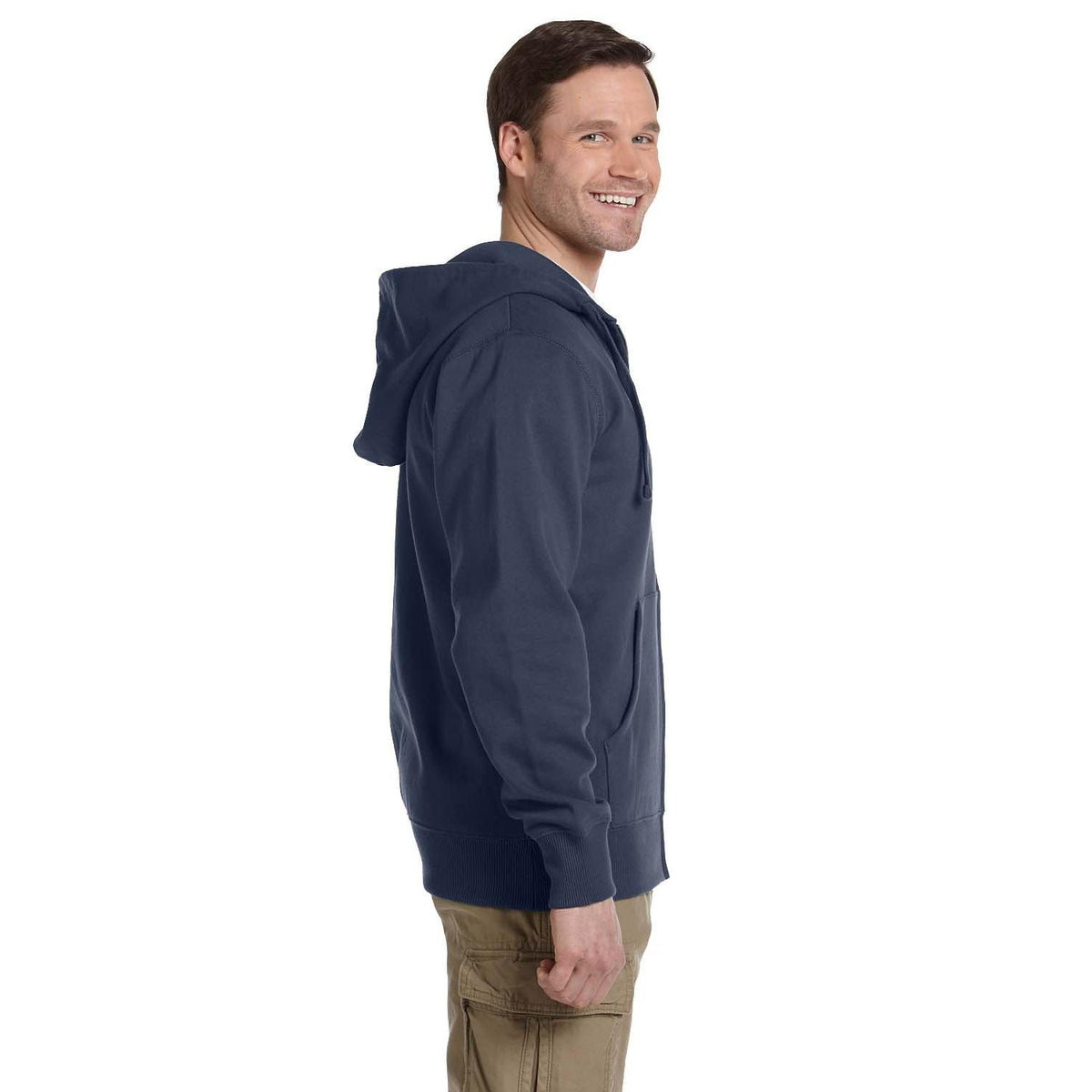no-logo econscious 9 oz. Organic/Recycled Full-Zip Hood-Men's Layering-econscious-Thread Logic