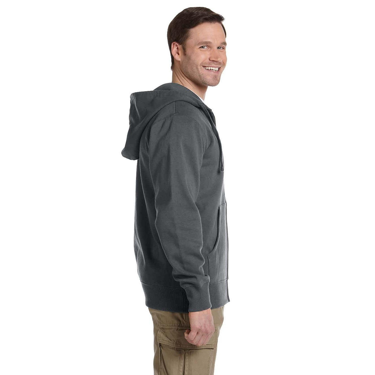 no-logo econscious 9 oz. Organic/Recycled Full-Zip Hood-Men's Layering-econscious-Thread Logic
