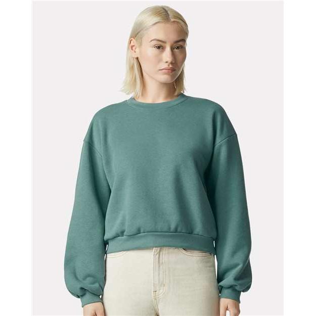 logo-left American Apparel ReFlex Ladies Fleece Crewneck-American Apparel-Arctic-S-Thread Logic