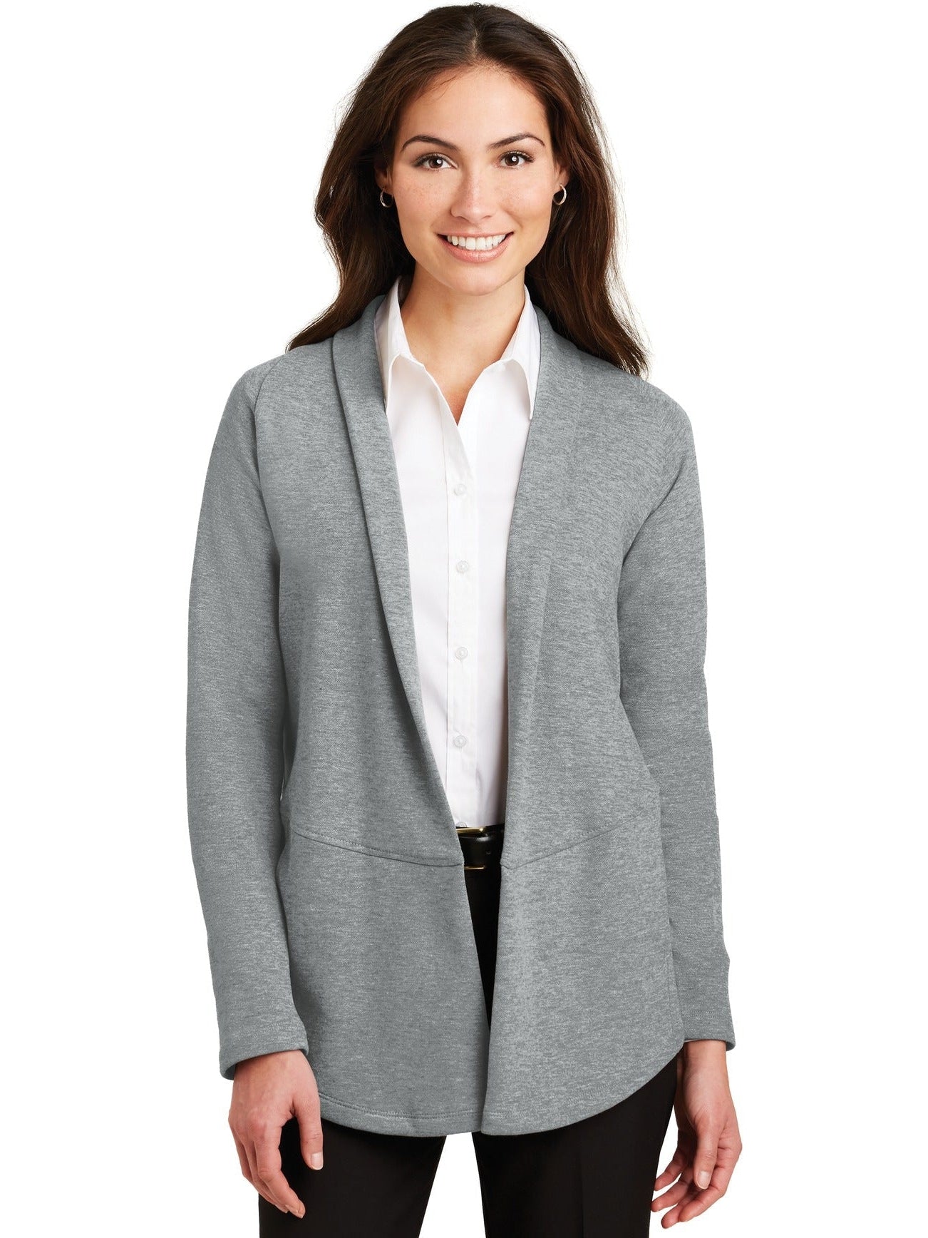no-logo Port Authority Ladies Interlock Cardigan-Regular-Port Authority-Thread Logic